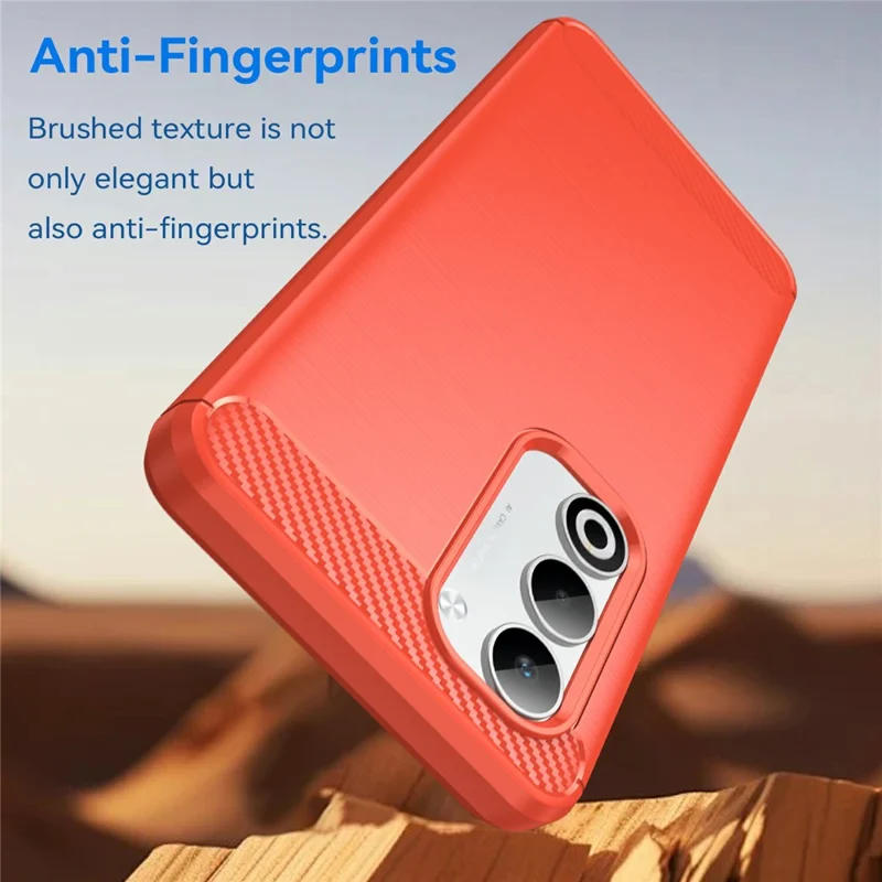 For Oppo A5 5G / A5 4G Case Protective Phone Cover Carbon Fiber Texture Brushed - Red