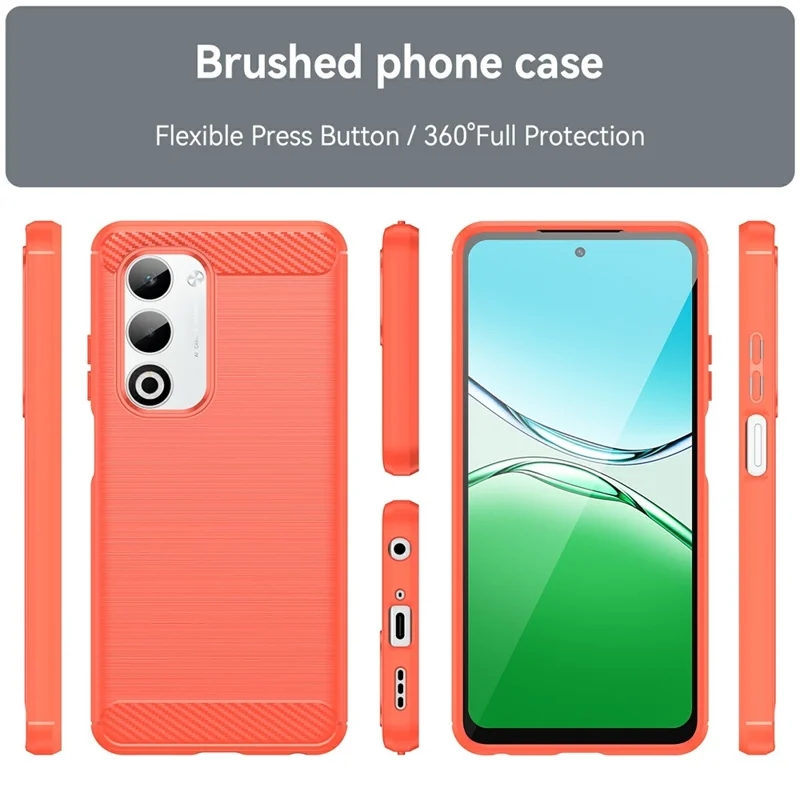 For Oppo A5 5G / A5 4G Case Protective Phone Cover Carbon Fiber Texture Brushed - Red