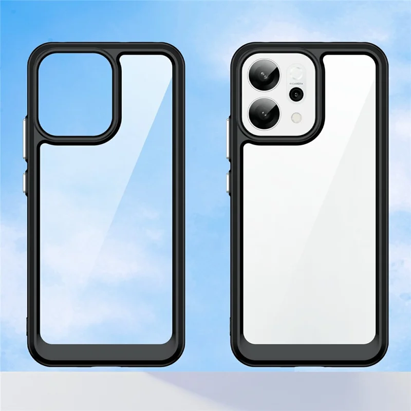 For Oppo Reno14 5G (Global) / 14F 5G Case TPU + Acrylic Protective Clear Phone Cover - Black