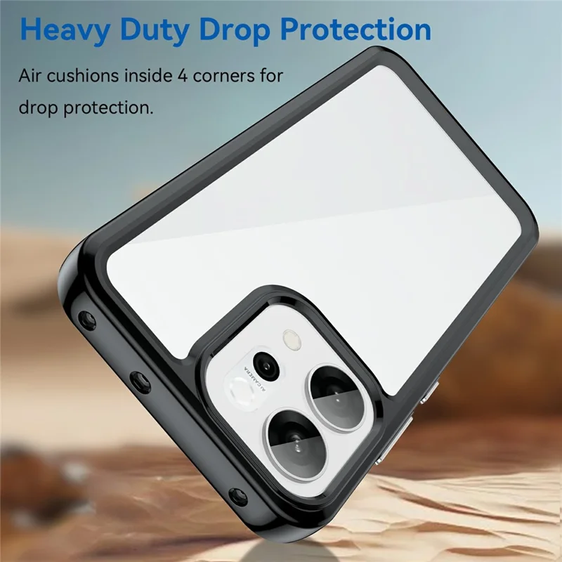 For Oppo Reno14 5G (Global) / 14F 5G Case TPU + Acrylic Protective Clear Phone Cover - Black