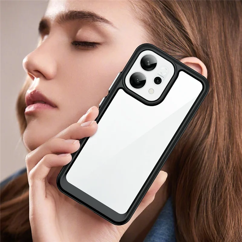 For Oppo Reno14 5G (Global) / 14F 5G Case TPU + Acrylic Protective Clear Phone Cover - Black