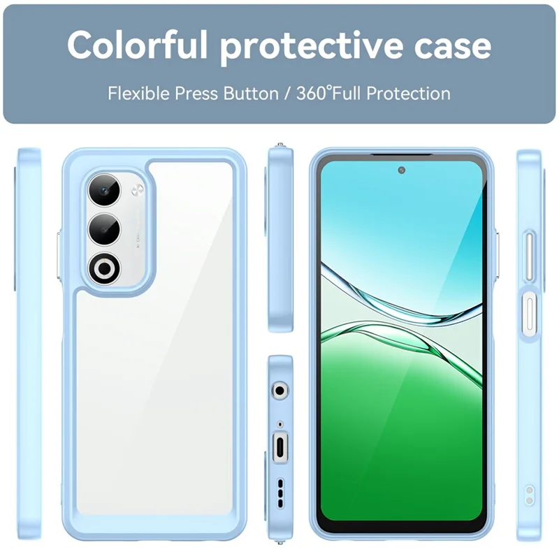 For Oppo A5 5G / A5 4G Case TPU + Acrylic Protective Clear Phone Cover - Blue