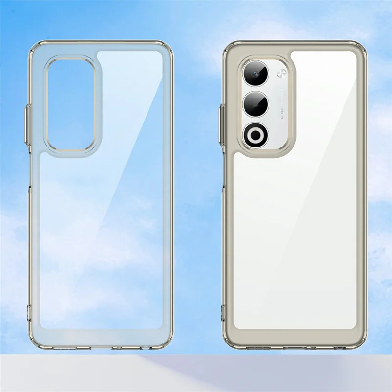 For Oppo A5 5G / A5 4G Case TPU + Acrylic Protective Clear Phone Cover - Transparent Grey