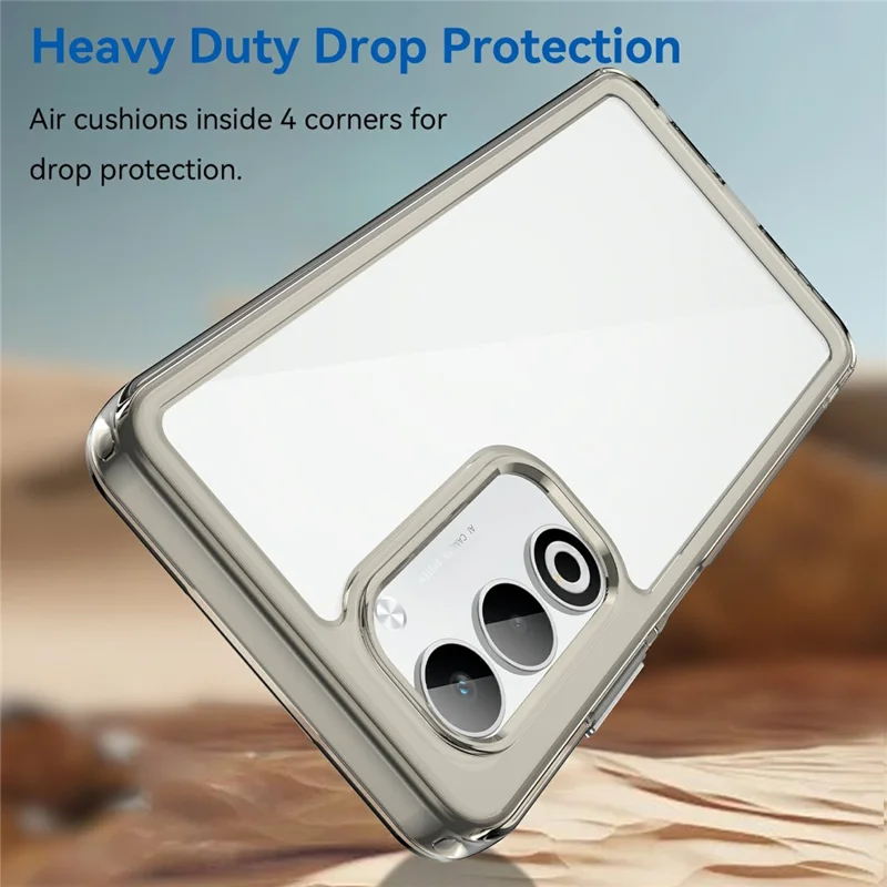 For Oppo A5 5G / A5 4G Case TPU + Acrylic Protective Clear Phone Cover - Transparent Grey