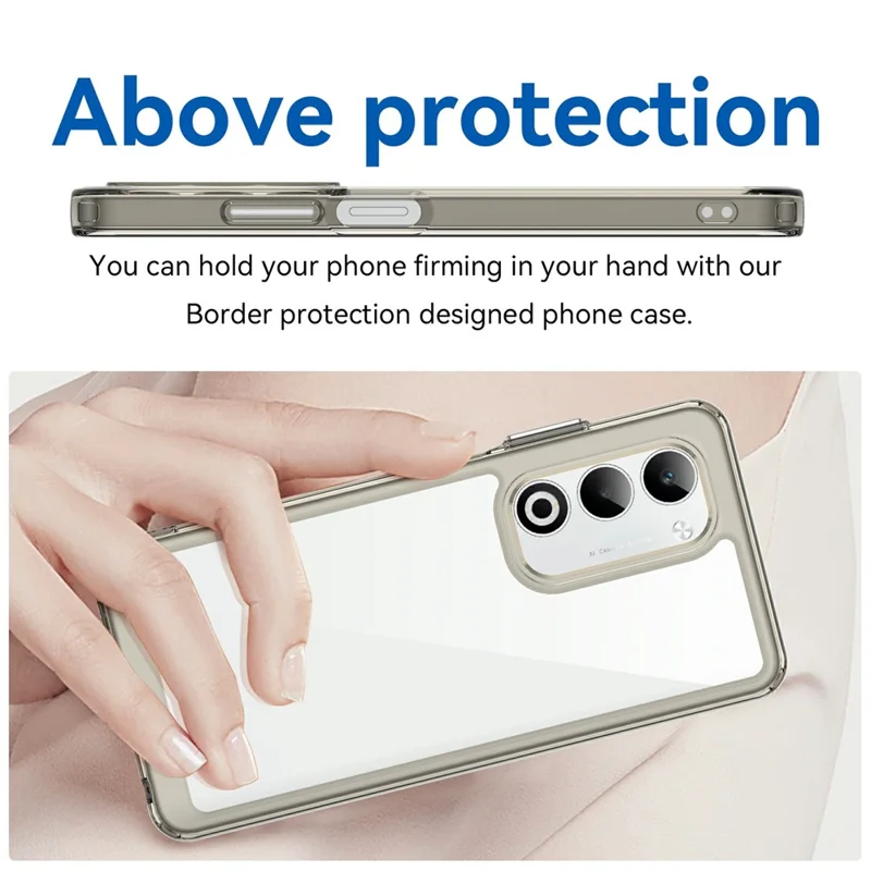 For Oppo A5 5G / A5 4G Case TPU + Acrylic Protective Clear Phone Cover - Transparent Grey