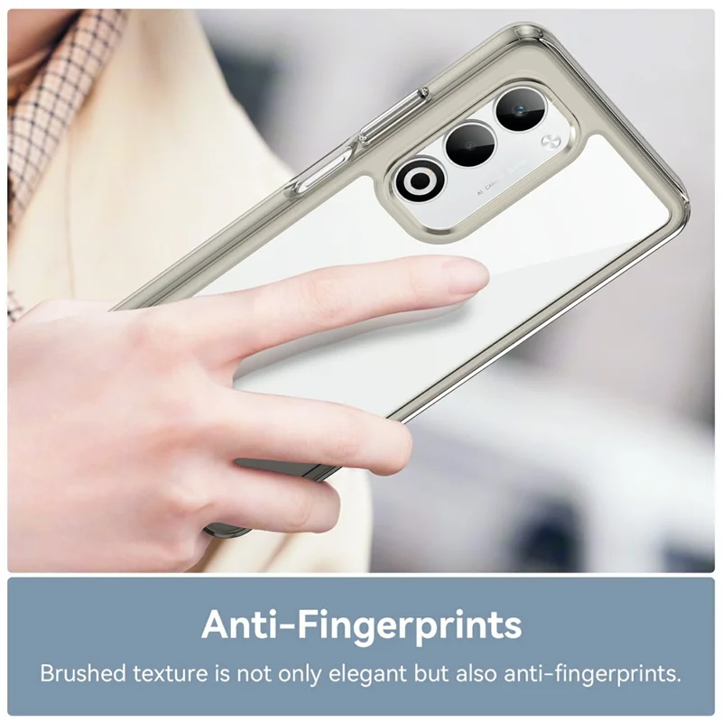 For Oppo A5 5G / A5 4G Case TPU + Acrylic Protective Clear Phone Cover - Transparent Grey