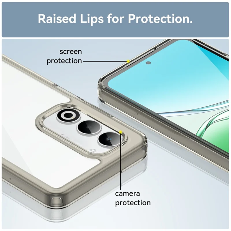 For Oppo A5 5G / A5 4G Case TPU + Acrylic Protective Clear Phone Cover - Transparent Grey