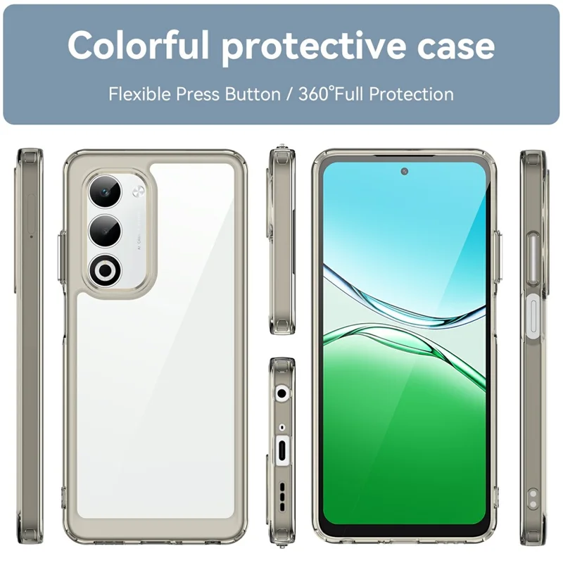 For Oppo A5 5G / A5 4G Case TPU + Acrylic Protective Clear Phone Cover - Transparent Grey