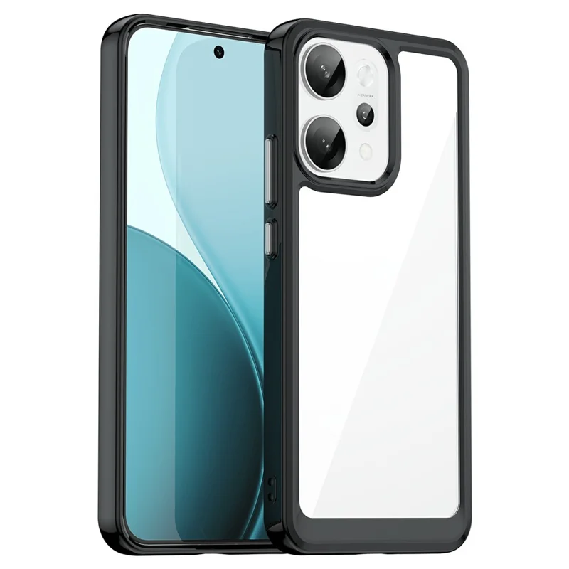 Für Oppo Reno14 Pro 5G (Global) Hülle TPU + Acryl Schutzhülle Transparent Handyhülle - Schwarz