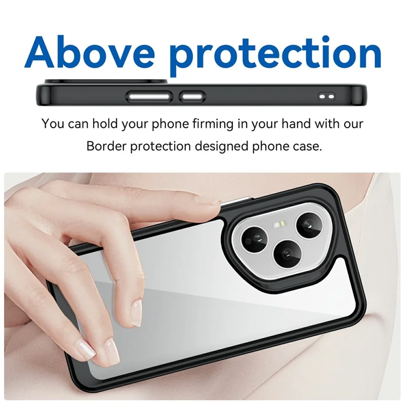 For Honor 400 Pro 5G (Global) Case TPU + Acrylic Protective Clear Phone Cover - Black