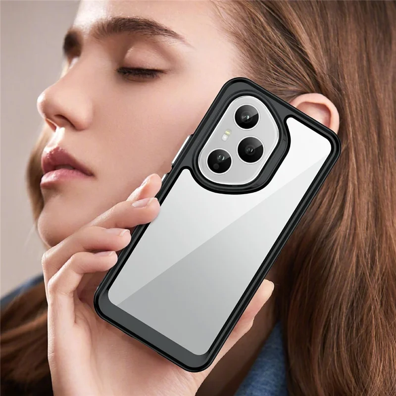 For Honor 400 Pro 5G (Global) Case TPU + Acrylic Protective Clear Phone Cover - Black