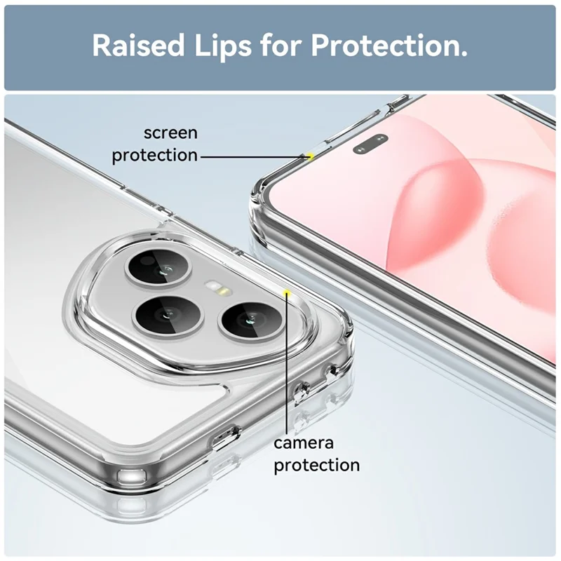 For Honor 400 Pro 5G (Global) Case TPU + Acrylic Protective Clear Phone Cover - Transparent