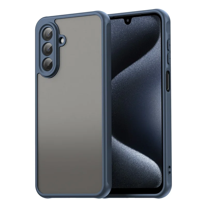For Samsung Galaxy A17 5G / A17 4G / M17 5G / F17 5G Case Drop Proof Airbags Frosted Translucent PC + TPU Phone Back Cover - Blue