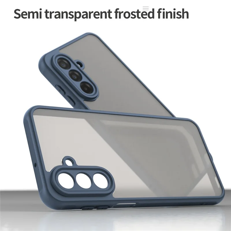 For Samsung Galaxy A17 5G / A17 4G / M17 5G / F17 5G Case Drop Proof Airbags Frosted Translucent PC + TPU Phone Back Cover - Blue