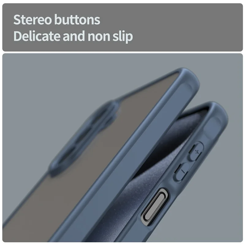 For Samsung Galaxy A17 5G / A17 4G / M17 5G / F17 5G Case Drop Proof Airbags Frosted Translucent PC + TPU Phone Back Cover - Blue