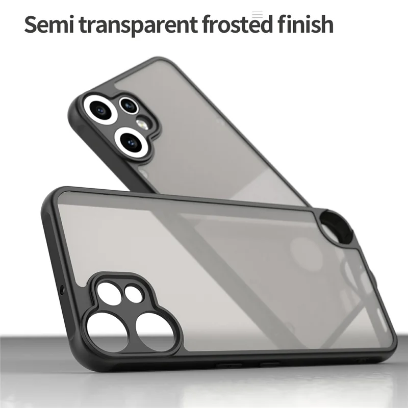 For Nothing CMF Phone 2 Pro Case Drop Proof Airbags Frosted Translucent PC + TPU Phone Back Cover - Black