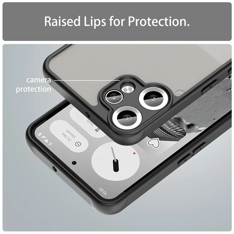 For Nothing CMF Phone 2 Pro Case Drop Proof Airbags Frosted Translucent PC + TPU Phone Back Cover - Black