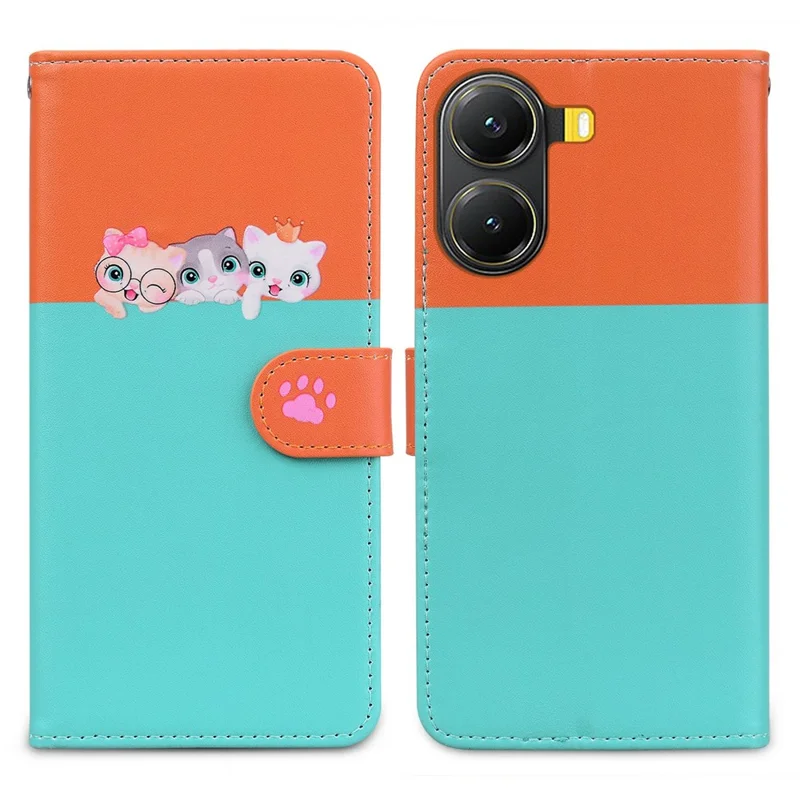 Cartoon Pet-serie voor Xiaomi Poco X7 Pro 5G portemonnee hoesje met leren klaphoes - Hemelsblauw