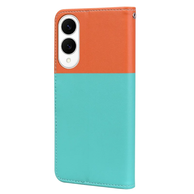 Cartoon Pet Series for Samsung Galaxy S25 Edge Wallet Phone Case Splicing Leather Flip Cover - Sky Blue