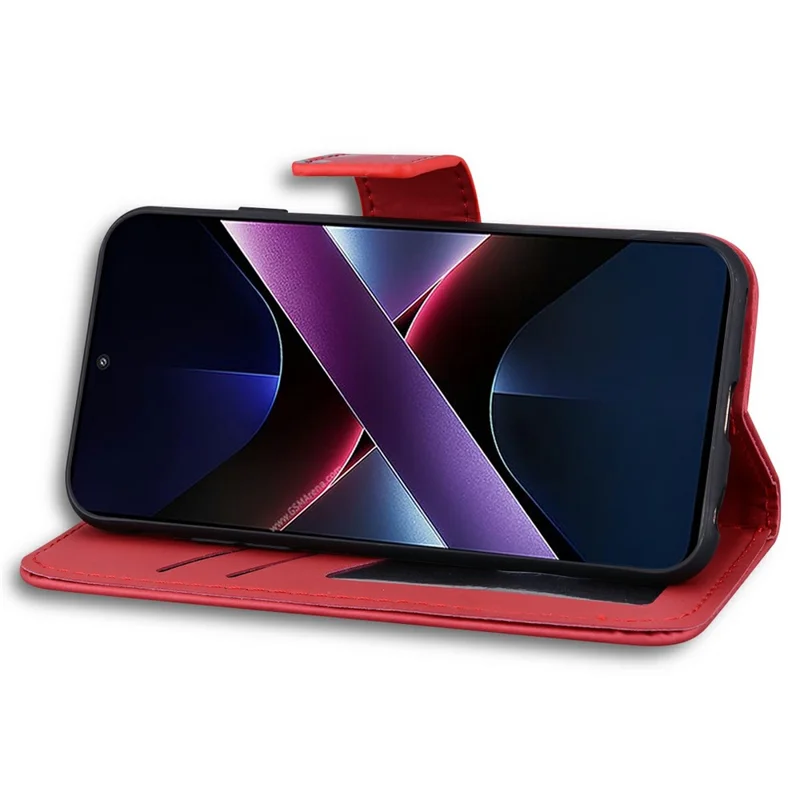 Voor Xiaomi Poco X7 Pro 5G Hoesje met Grappig Cartoonpatroon Portefeuille Leren Telefoonhoes - Rood