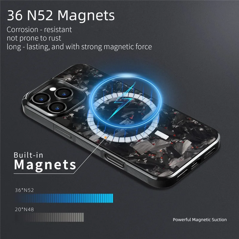 For iPhone 16 Pro Max Magnetic Case Large Texture Aramid Fiber + TPU Phone Cover - Black