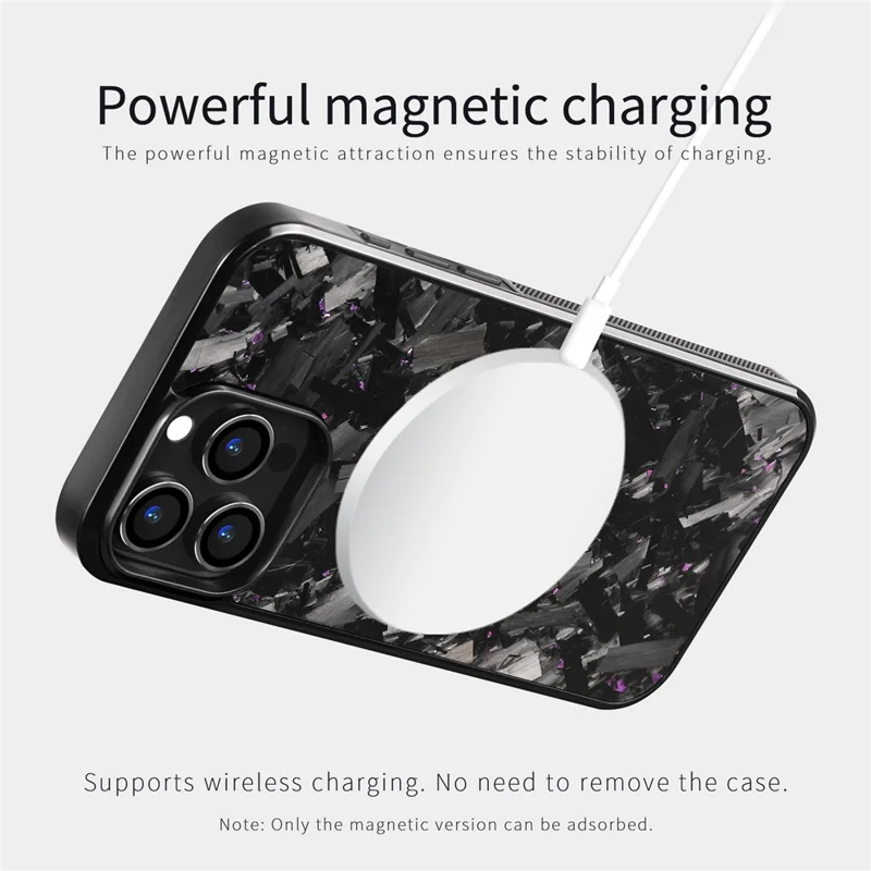 For iPhone 16 Pro Max Magnetic Case Large Texture Aramid Fiber + TPU Phone Cover - Black