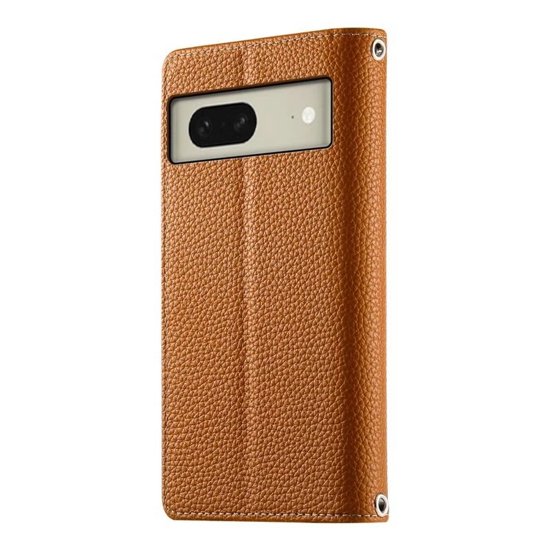 For Google Pixel 8 Case Zipper Wallet Color Splicing Leather Flip Phone Cover with Straps - Brown