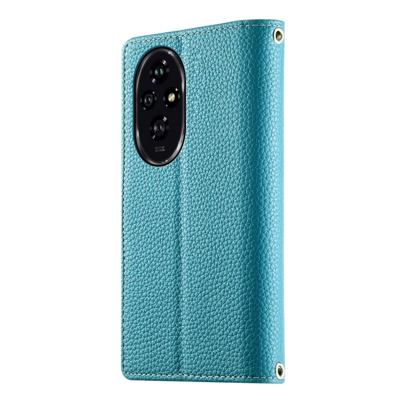 For Honor 200 5G Case Zipper Wallet Color Splicing Leather Flip Phone Cover with Straps - Lake Blue