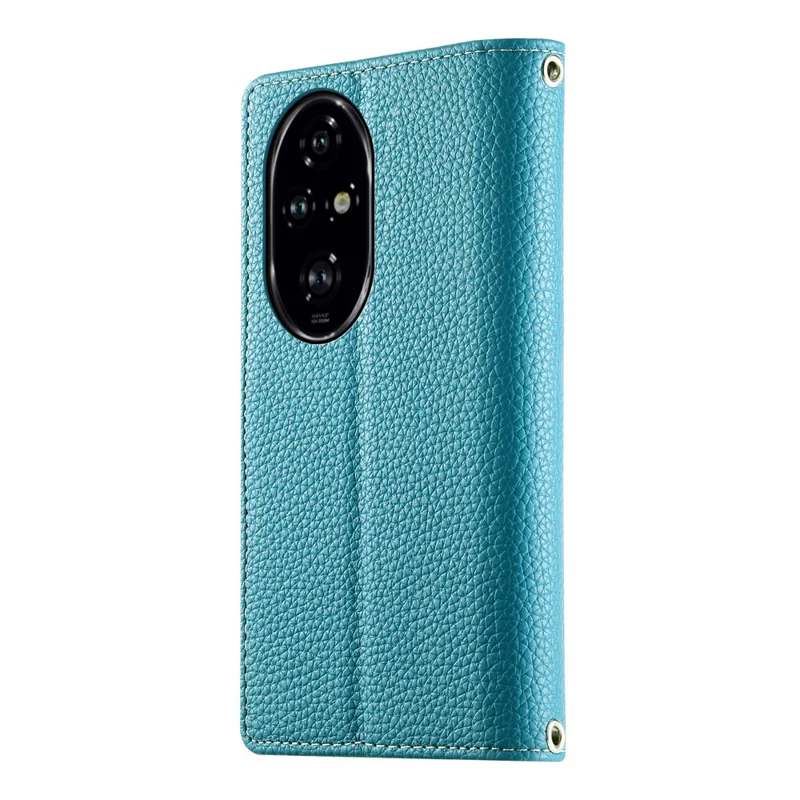 For Honor 200 Pro 5G Case Zipper Wallet Color Splicing Leather Flip Phone Cover with Straps - Lake Blue