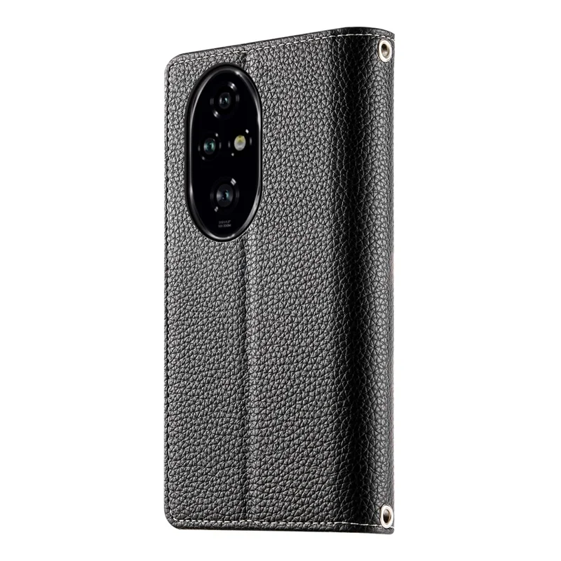 For Honor 200 Pro 5G Case Zipper Wallet Color Splicing Leather Flip Phone Cover with Straps - Black