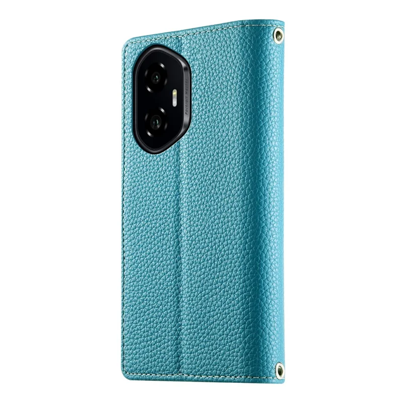 Étui For Honor 300 Portefeuille à Fermeture Éclair avec Écran Rabattable en Cuir Bicolore et Sangles - Bleu Lac