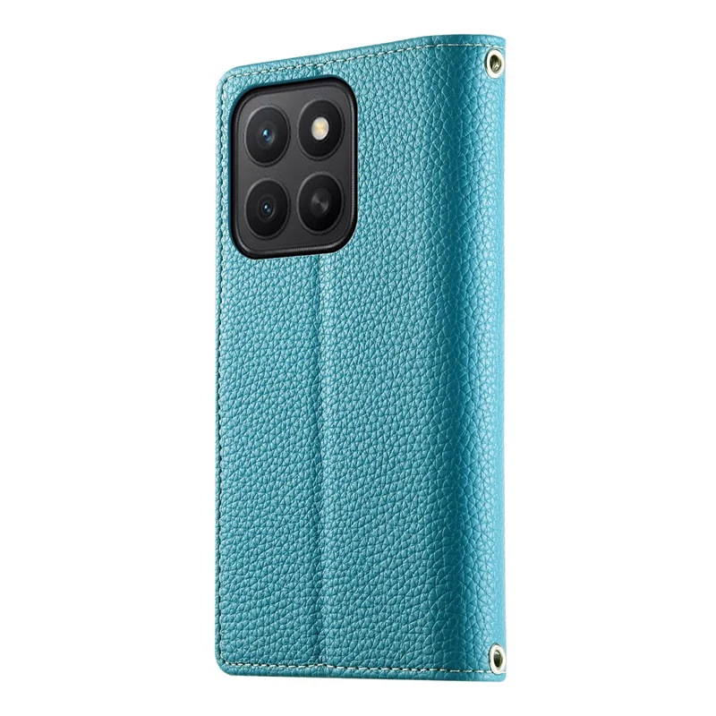 Cover per Honor X8c 4G con Portafoglio con Cerniera, Colore Bicolore, in Pelle con Laccio - Blu Lago