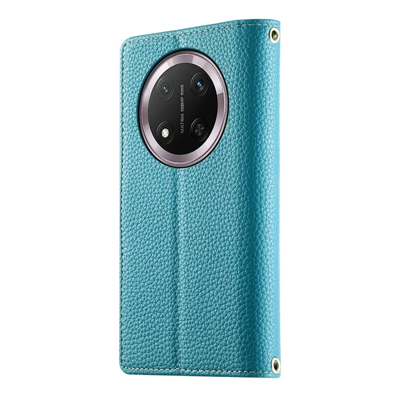 Capa 5G For Honor X9c Carteira com Zíper Mistura de Cores Capa de Telefone de Couro com Alças - Azul Lago