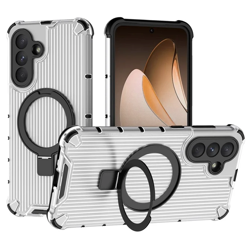 Capa para Samsung Galaxy A36 5G com Suporte, Capa de Telefone PC + TPU Compatível com MagSafe - Transparente