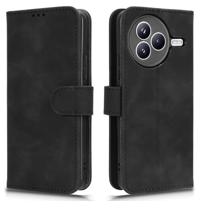 Pour Xiaomi Civi 5 Pro 5G Étui en Cuir Effet Peau Antidérapant Portefeuille Étui Rabattable pour Téléphone - Noir