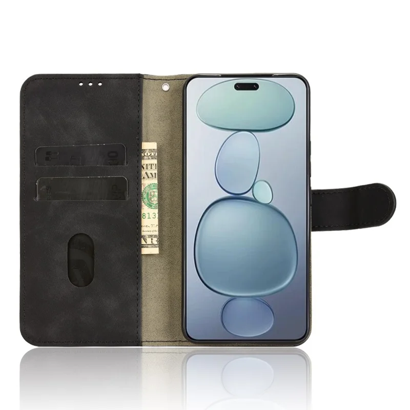 Pour Xiaomi Civi 5 Pro 5G Étui en Cuir Effet Peau Antidérapant Portefeuille Étui Rabattable pour Téléphone - Noir
