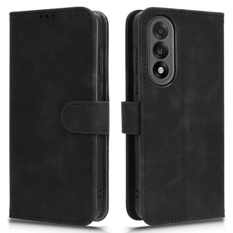 Funda de cuero para OnePlus Ace 5 Ultra 5G con sensación de piel, anti caídas, tipo cartera abatible - Negro