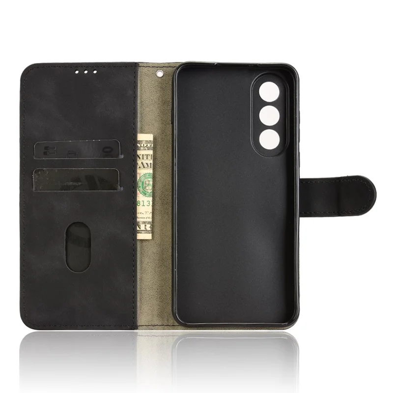 Funda de cuero para OnePlus Ace 5 Ultra 5G con sensación de piel, anti caídas, tipo cartera abatible - Negro