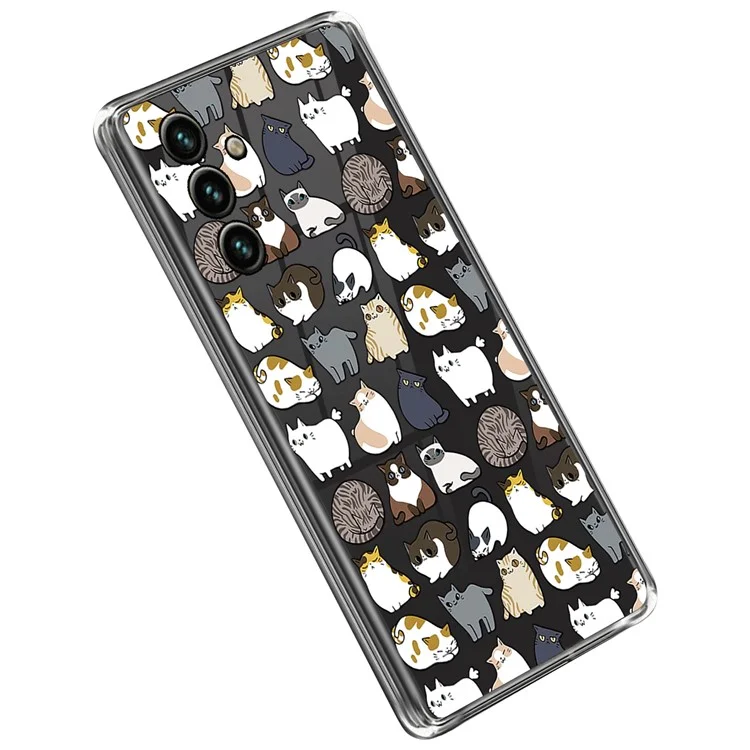 For Samsung Galaxy A14 5G / A14 4G Pattern Printing Soft TPU IMD Phone Case Anti-drop Anti-scratch Cover - Cats