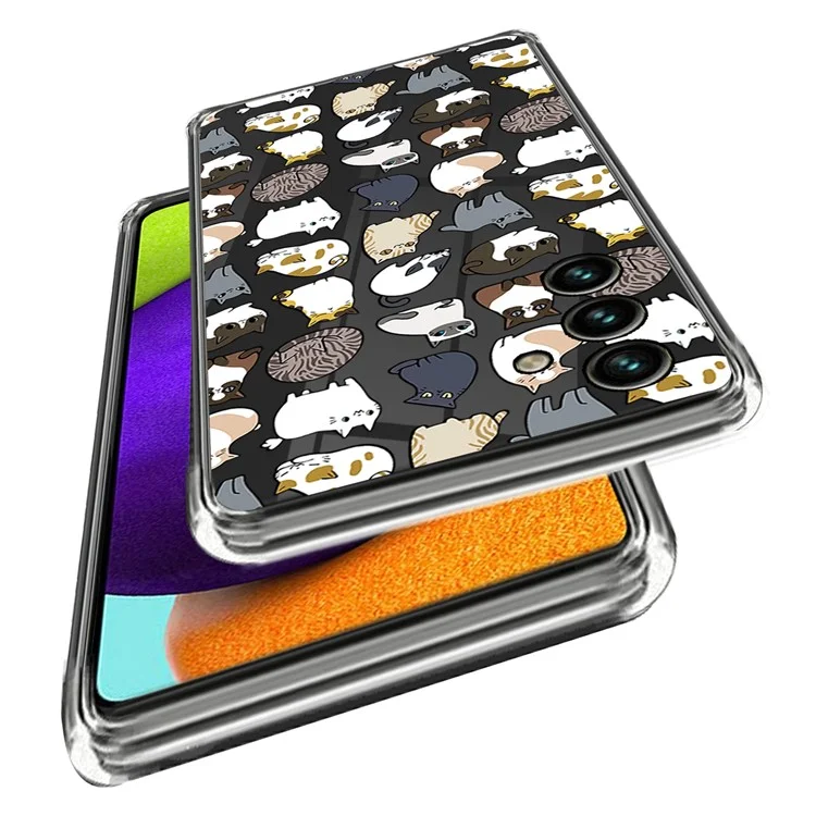 For Samsung Galaxy A14 5G / A14 4G Pattern Printing Soft TPU IMD Phone Case Anti-drop Anti-scratch Cover - Cats