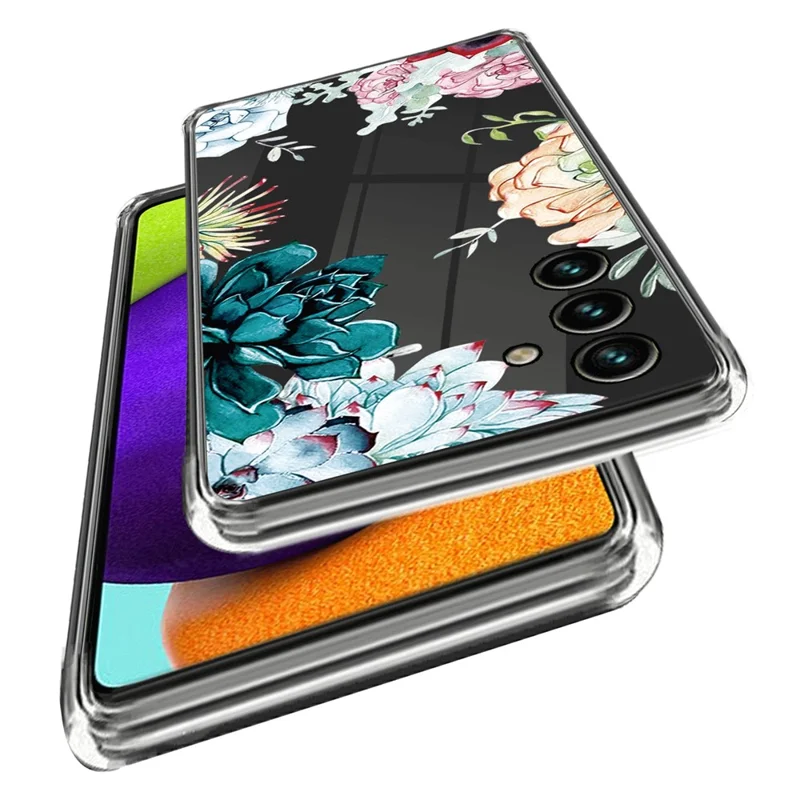 For Samsung Galaxy A14 5G / A14 4G Pattern Printing Soft TPU IMD Phone Case Anti-drop Anti-scratch Cover - Succulent Plant