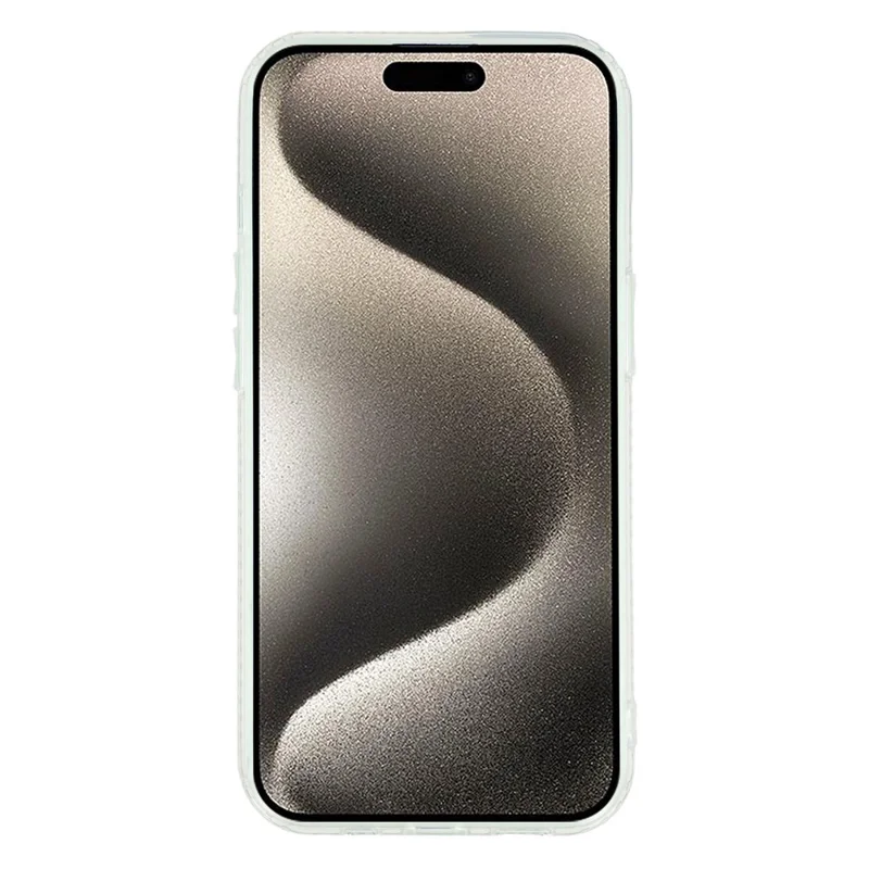 Für iPhone 15 Hülle mit Strasssteinen am Rand Glitzer Rückseite TPU + PC IMD Handyhülle - Glitzer Hellrosa