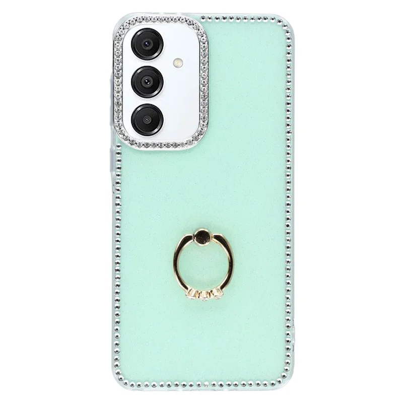 Étui pour Samsung Galaxy S25+ / S24+ avec Support Bague et Strass sur les Bords - TPU + PC Coque de Téléphone IMD - Vert Brillant&lt;/b&gt;