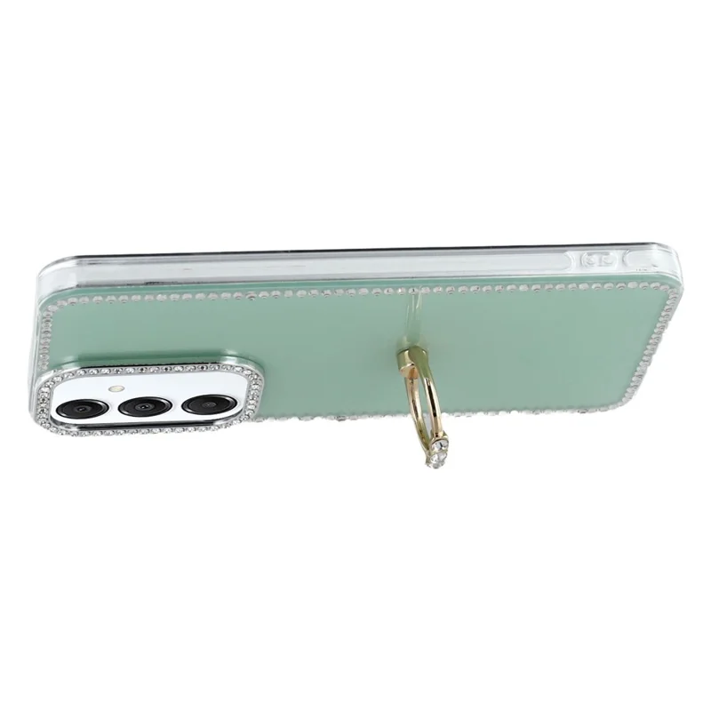 Étui pour Samsung Galaxy S25+ / S24+ avec Support Bague et Strass sur les Bords - TPU + PC Coque de Téléphone IMD - Vert Brillant&lt;/b&gt;
