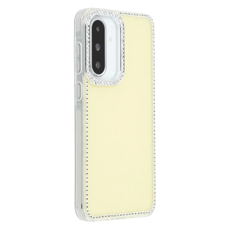 Für Samsung Galaxy A26 5G Hülle Strassstein-Kante Glitzer Rückseite TPU + PC IMD Handyhülle - Glitzer Hellgelb