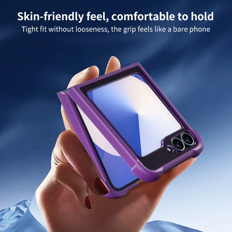 Étui magnétique pour Samsung Galaxy Z Flip6 5G Antichoc Mat PC + TPU - Violet