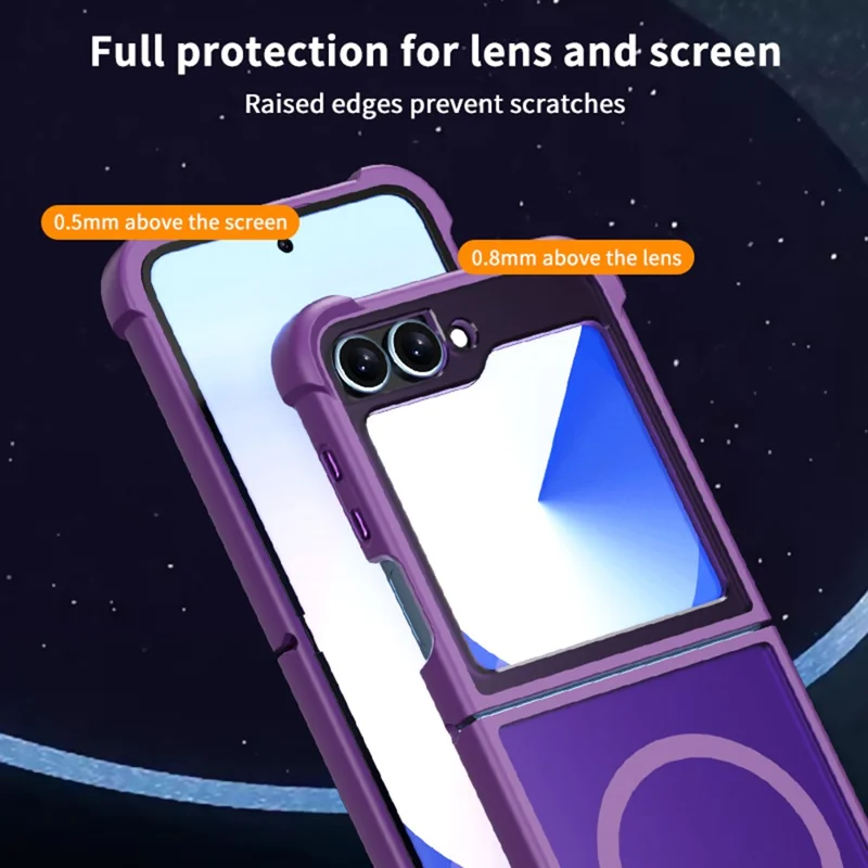 Étui magnétique pour Samsung Galaxy Z Flip6 5G Antichoc Mat PC + TPU - Violet