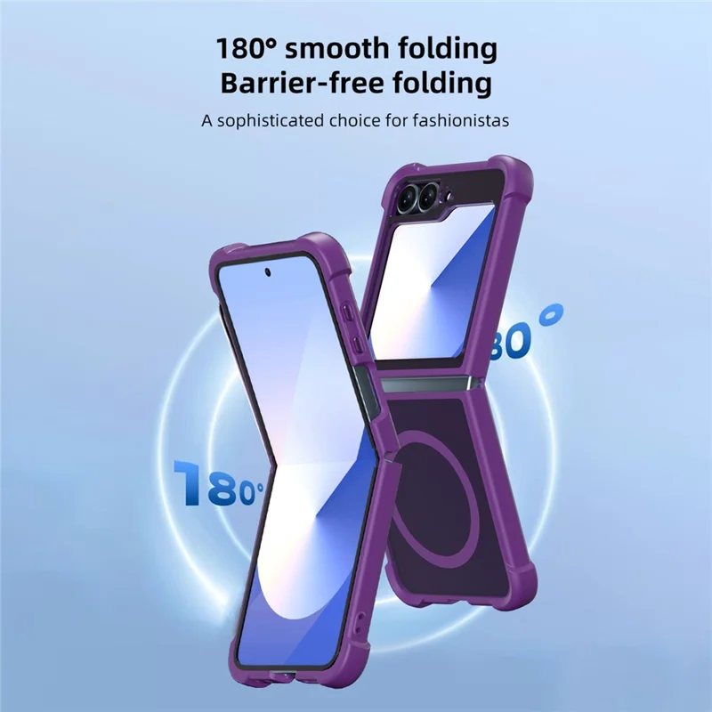 Étui magnétique pour Samsung Galaxy Z Flip6 5G Antichoc Mat PC + TPU - Violet