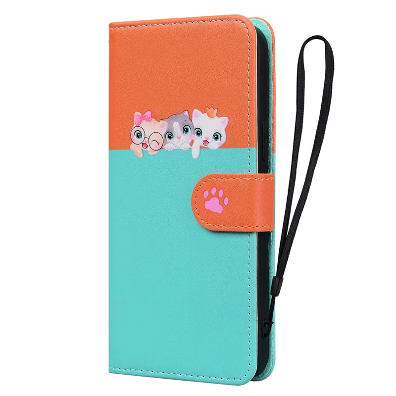 Cartoon Pet Series for Xiaomi 14T Wallet Phone Case Splicing Leather Flip Cover - Sky Blue