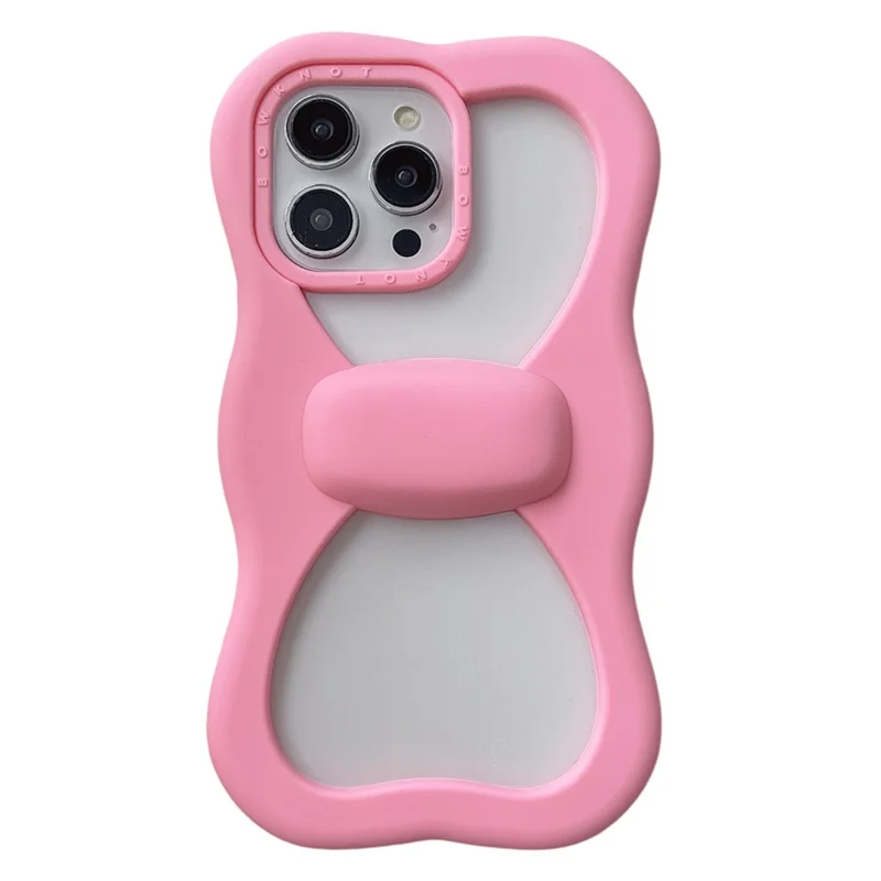Cover per iPhone 15 Pro in Silicone con Design Carino di Farfalla e Fiocco Scavato, Cover Posteriore Antiurto per Telefono
